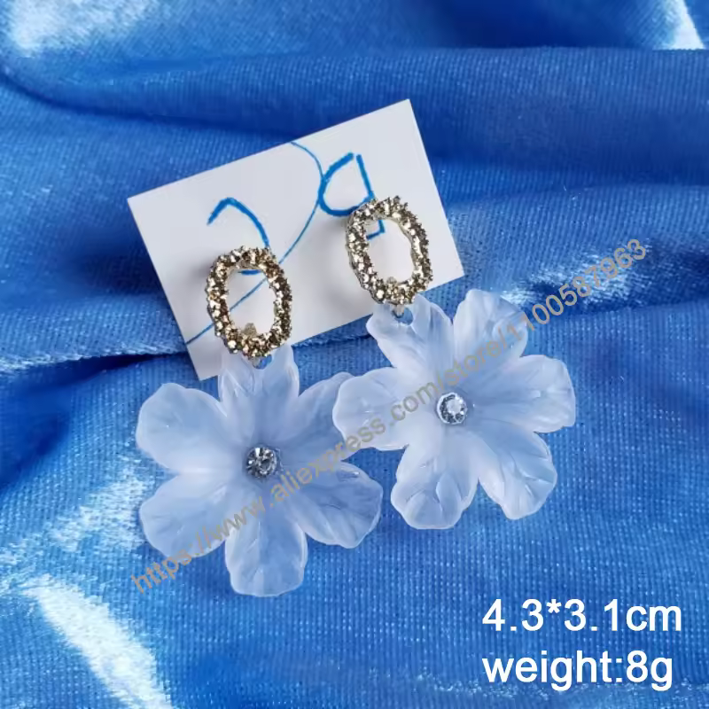 Pure White Women's Dangle Earrings Blooming Flower Acrylic Enamel Butterfly Imitation Pearl Heart Hanging Earrings Elegant brinc - Image 18