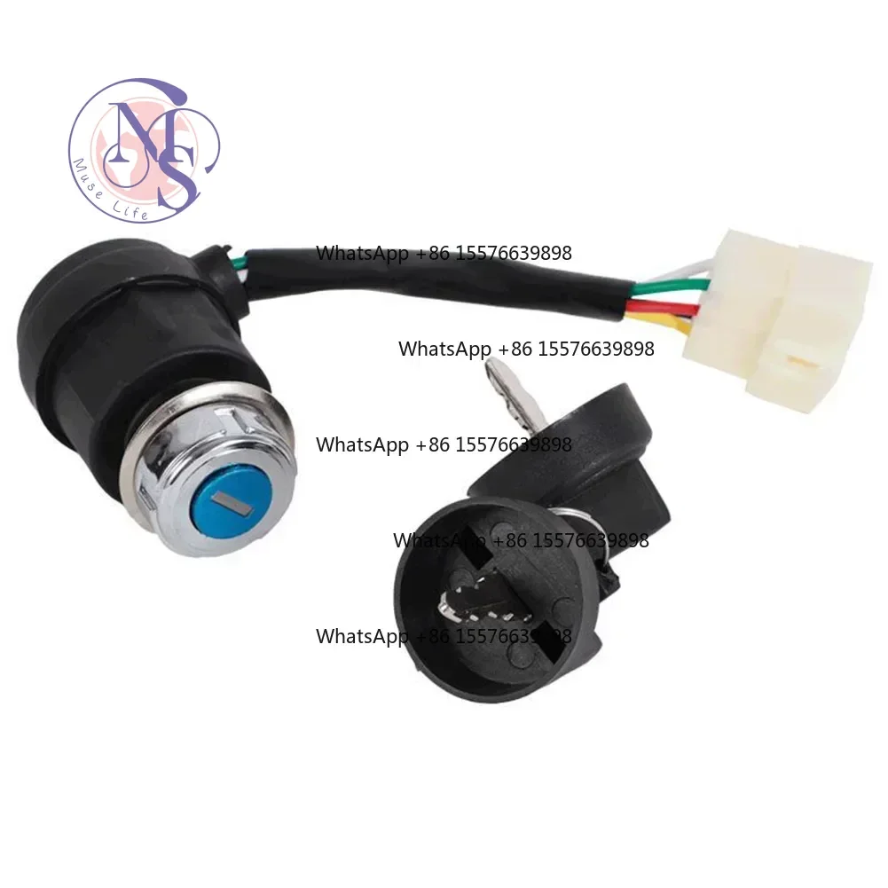 5 Pin 5 Wire Ignition Key Switch Assembly, ABS Plastic Generator Engine Electrical Spare Part