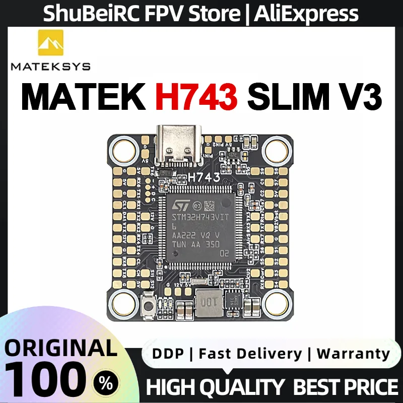 MATEKSYS H743 Flight Controller Dual IMU ICM42605 2-8S LiPo 5V 2A BEC Dual Camera Switch for FPV RC DIY Racing Drones