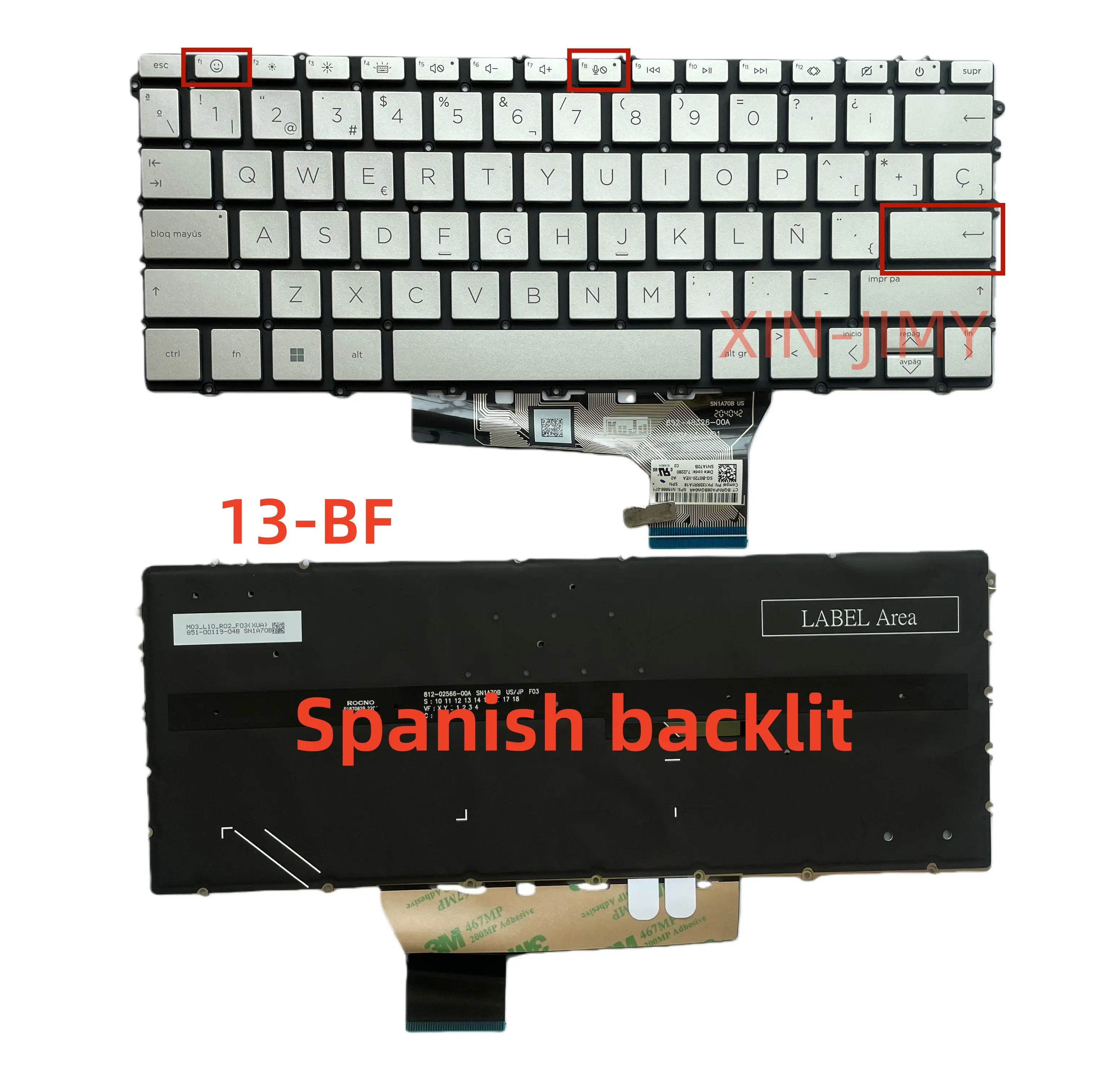 

Испанская клавиатура для ноутбука HP Envy X360 2-в-1 13-BF 13-BF0013DX 13-bf0007nw 13-bf0500sa 13-BF0010TU серебристого цвета с подсветкой