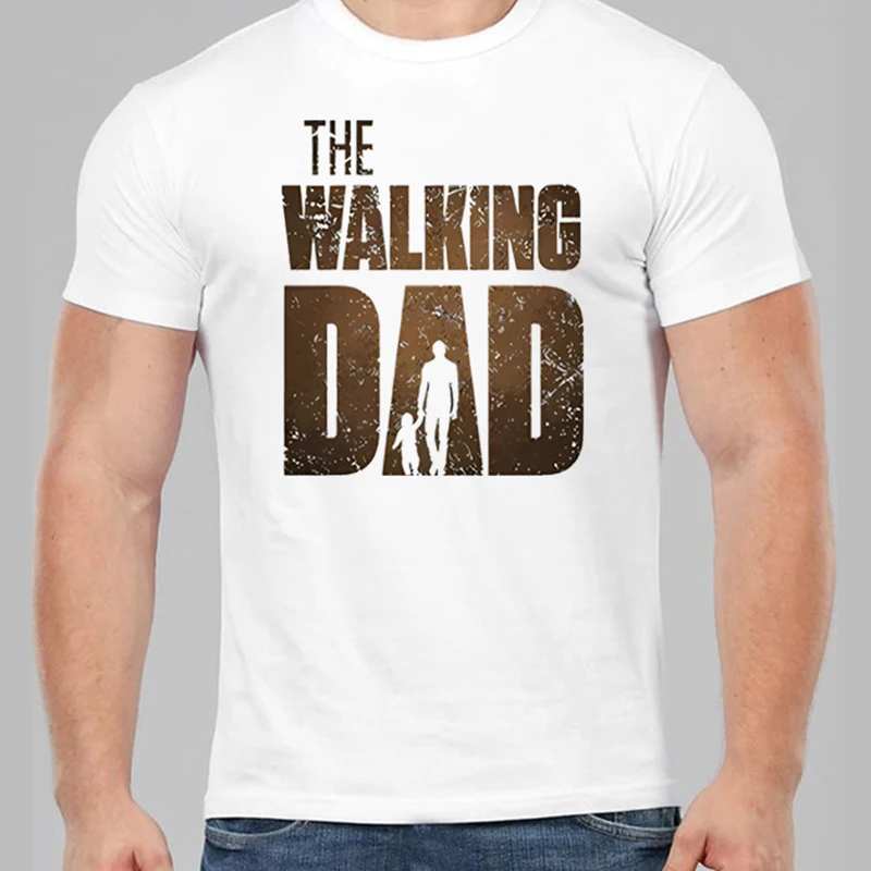 The Walking Dad Funny Street Printed T-Shirts Men Fashion Summer Tshirt Loose Oversized Cotton Short Sleeves Casual Hip Hop Tees