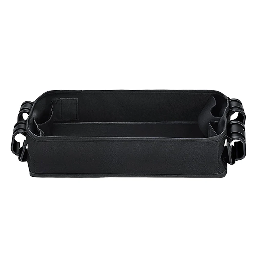 صينية عربة الأطفال، حامل الوجبات الخفيفة العالمي للأطفال الصغار، منظم هاتف كأس Xl أسود متوافق مع معظم عربات الأطفال القماشية للسفر