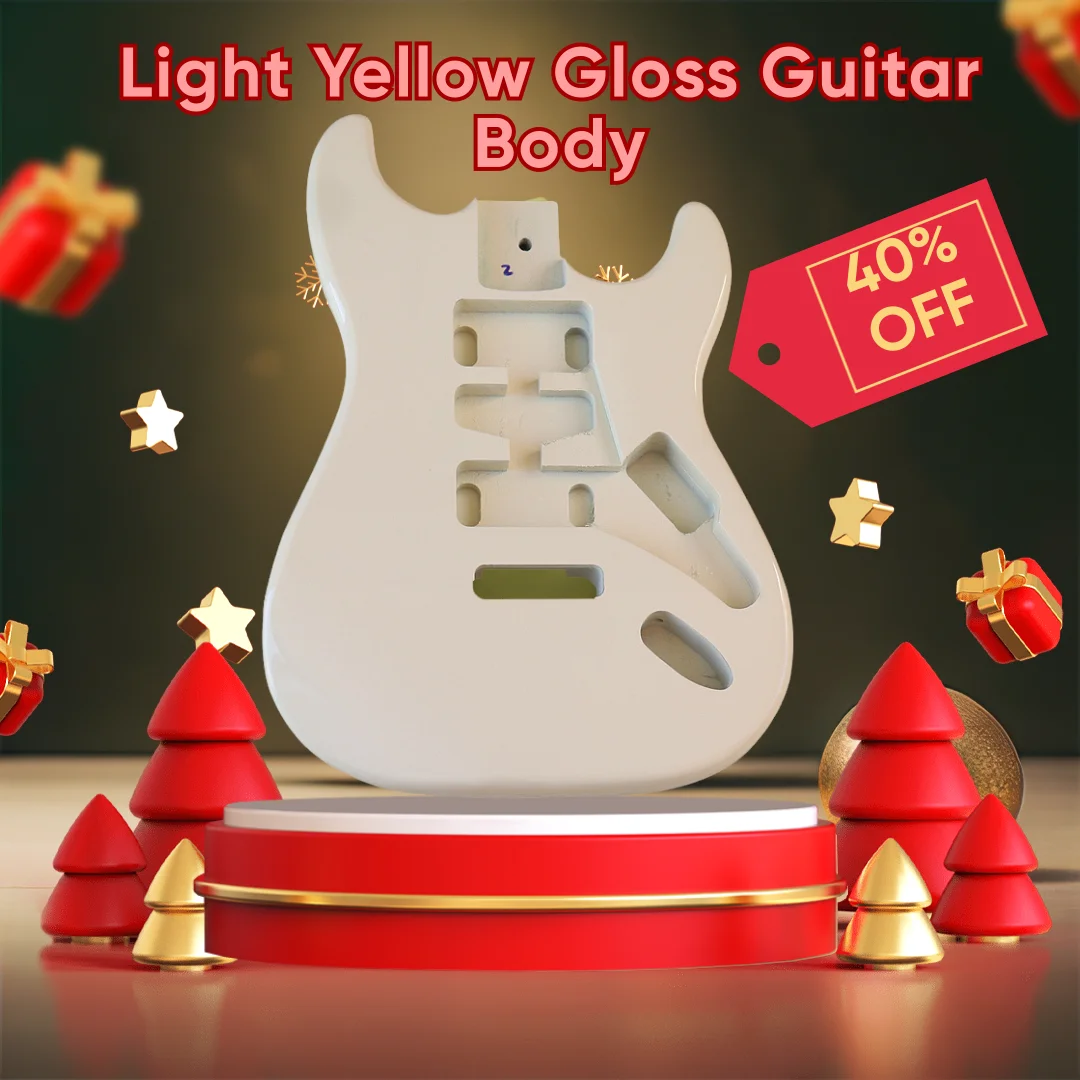 

Electric Guitar Body for Fend ST SSS Pickup Slot, Light Yellow Gloss, Two-Point Body, High-End Handmade Guitar, DIY