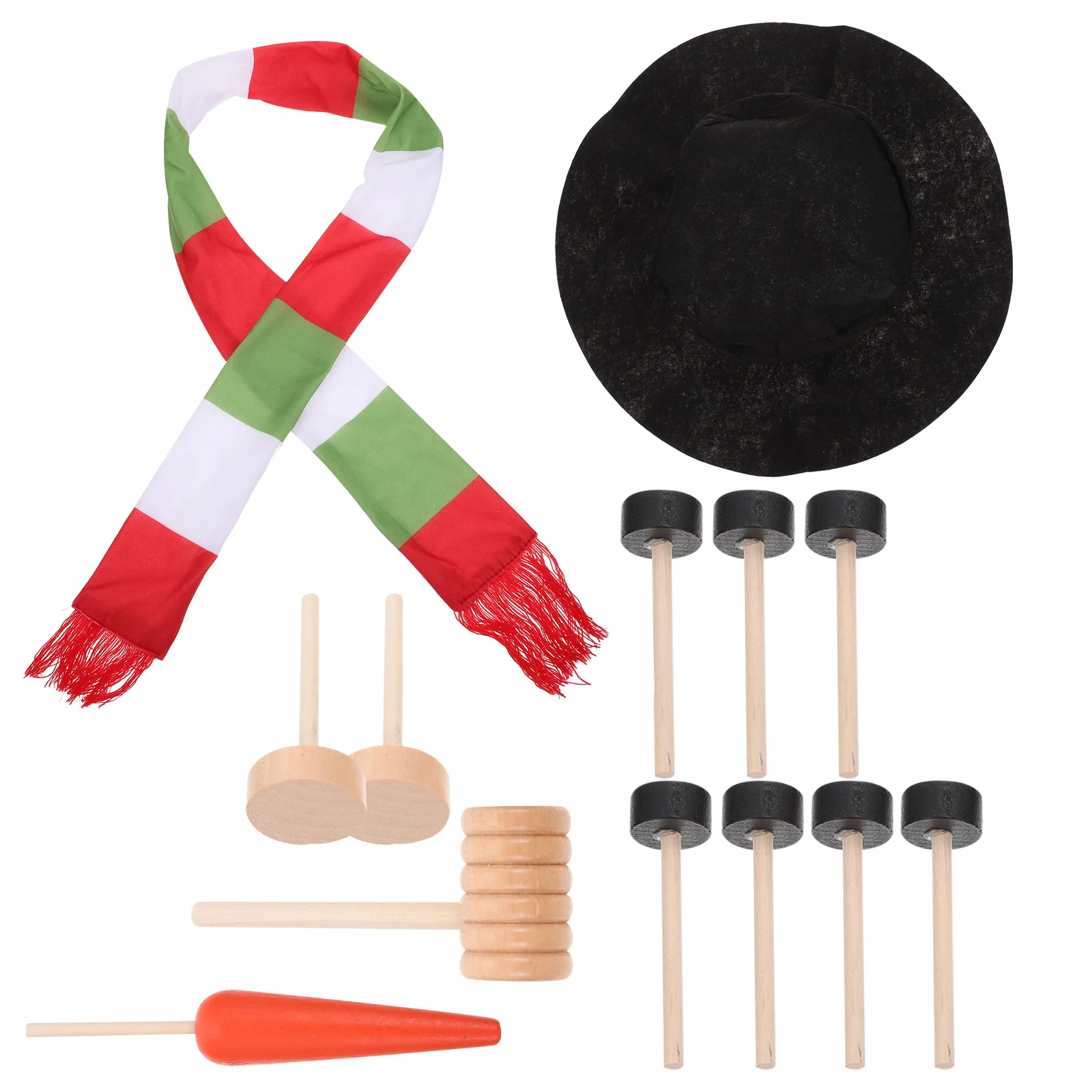 

Snowman Dress up Kit Decoration Supplies Christmas Decorative Props Accessories Decorating Tools Kids Wood Festive DIY