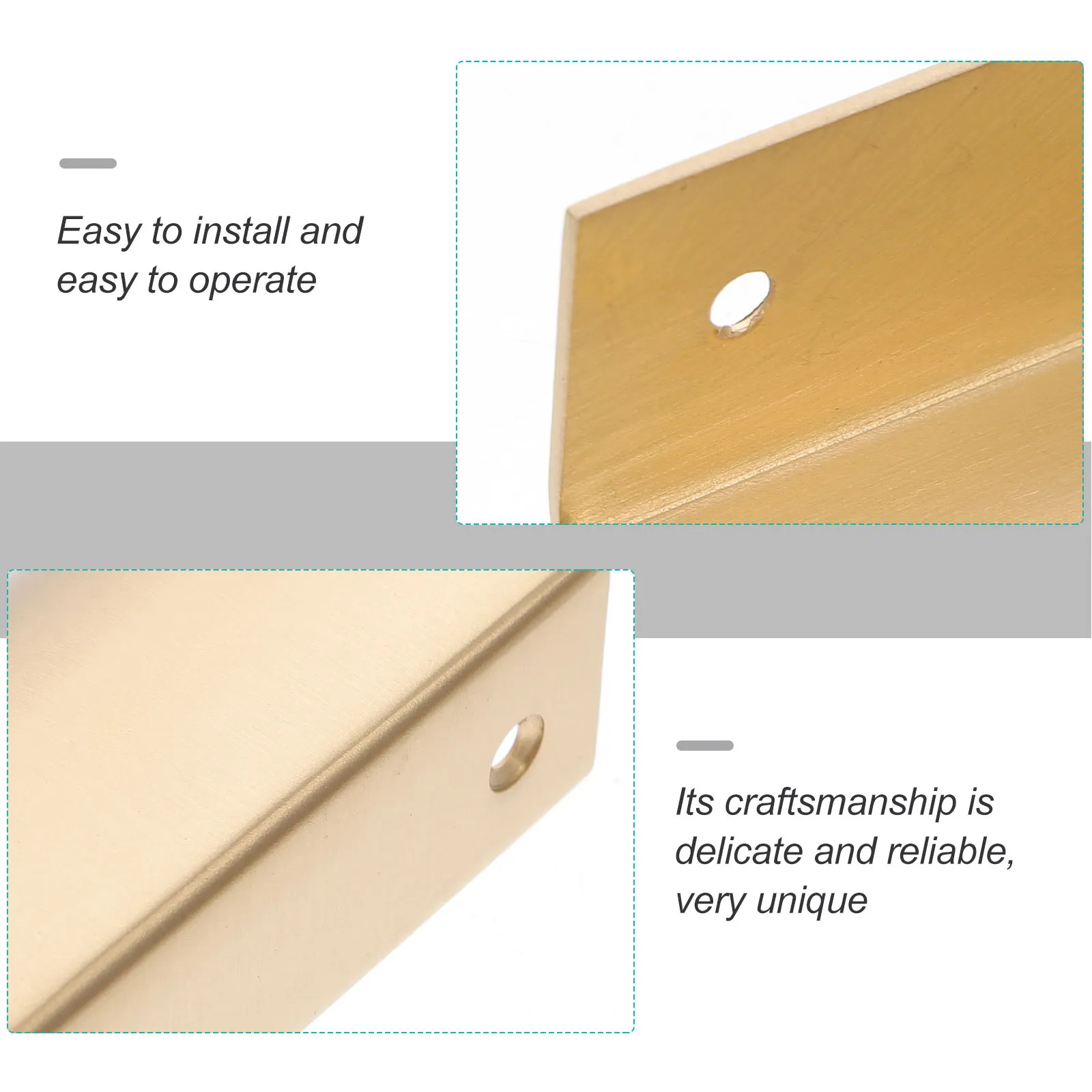 

4 шт., латунные ручки для шкафа, твердые прочные мебельные дверные ручки, гладкий креативный дизайн для ящика, гардероба, шкафа