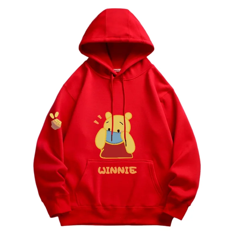 Winnie The Pooh Cartoon Cartoon Hooded Sweater Boys and Girls Spring and Autumn Loose Large Size PrintedComfortable Design Cute