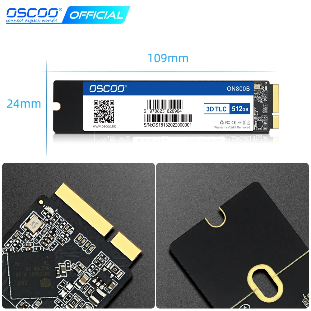 Imagem -04 - Oscoo-ssd Disco Rígido para Macbook Air A1465 A1466 Macbook Pro A1398 A1425 m2 128gb 256gb 512gb 1tb 2012