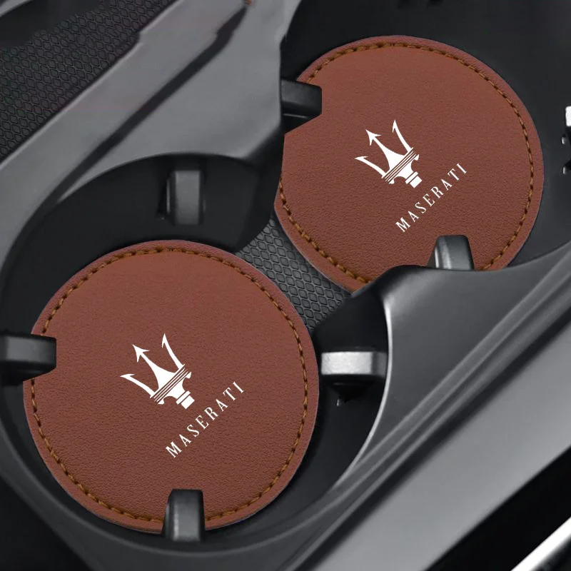 2pcs Car Coaster Water Cup Bottle Holder Anti-slip Pad Mat For Maserati Quattroporte GranTurismo MC20 Levante Grecale Coupe