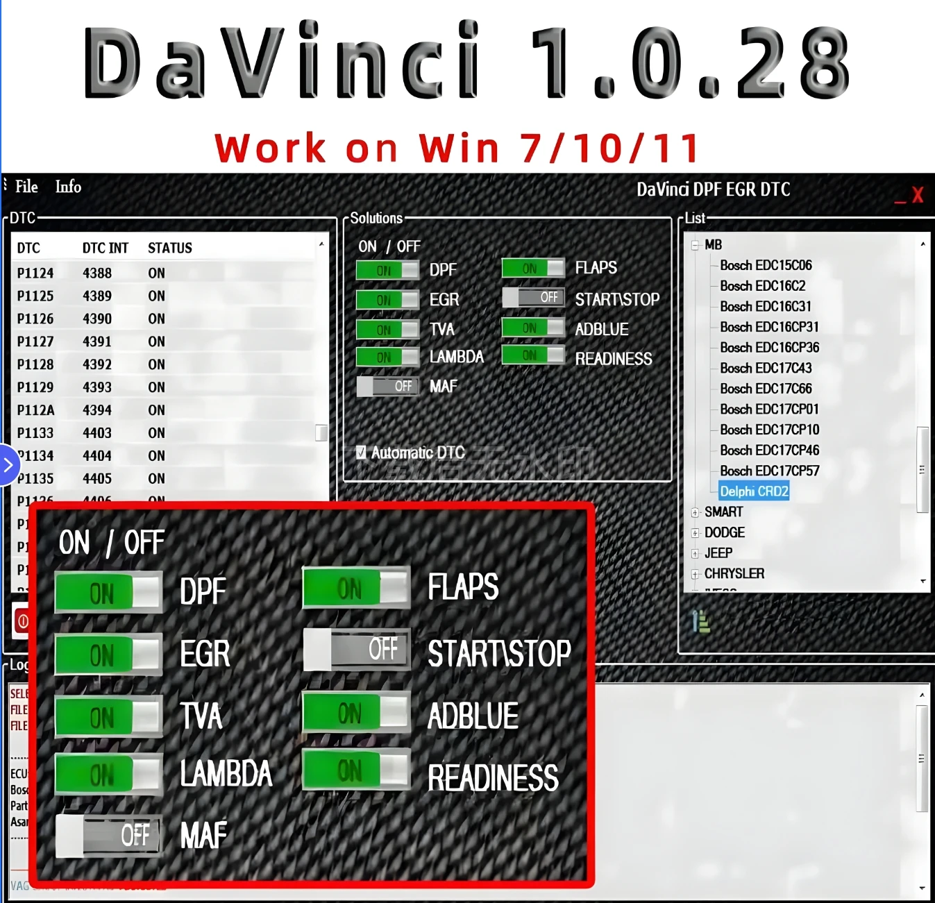 Davinci 1.0.28 Software, Reparatie Diagnostiek, Activeren Oneindig Gebruik, Werken Op Win7/10/11pro/Ultimate