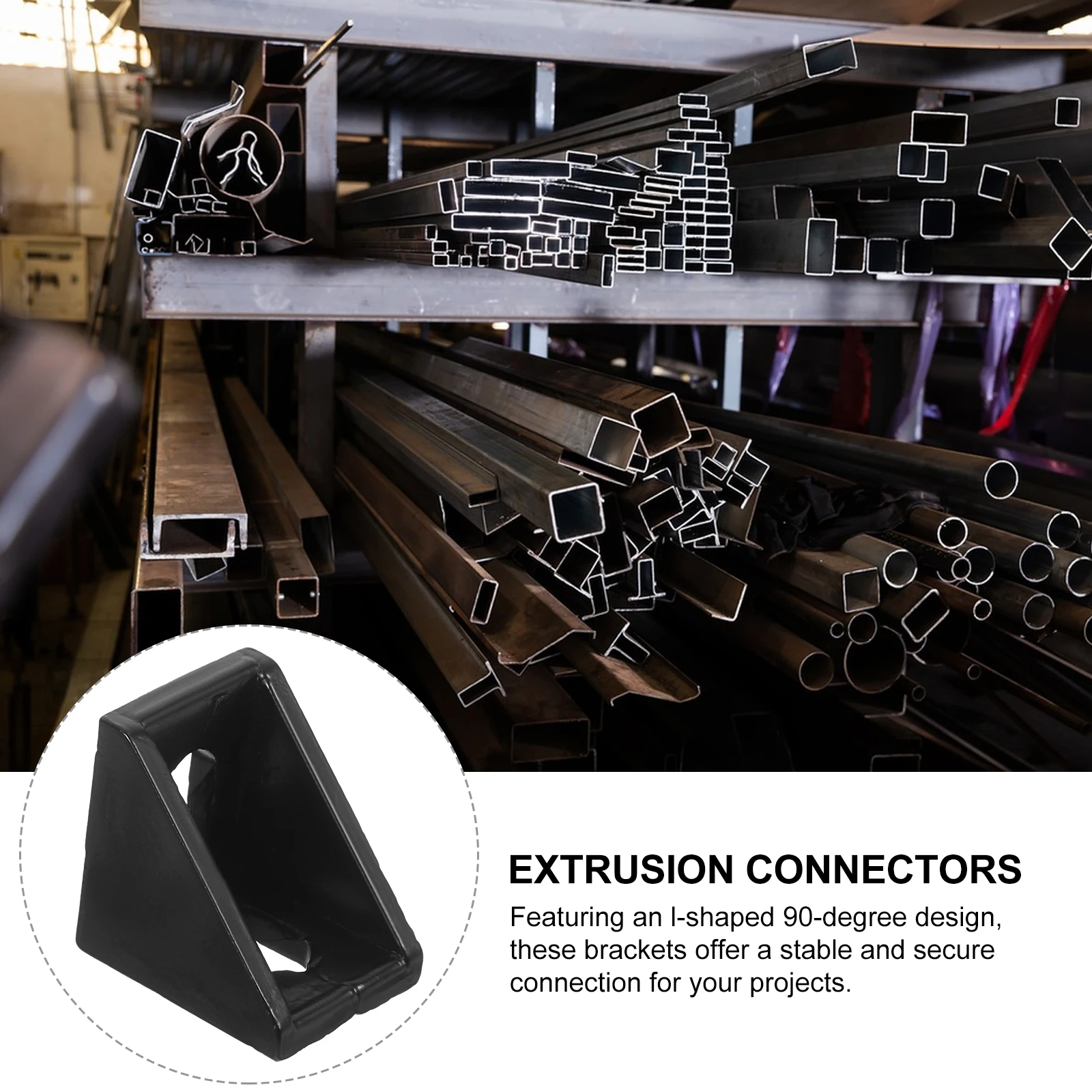 

10pcs 4040 Corner Brackets Black 90 Degree Rust Resistant Slotted Holes Versatile Applications DIY Projects Aluminum
