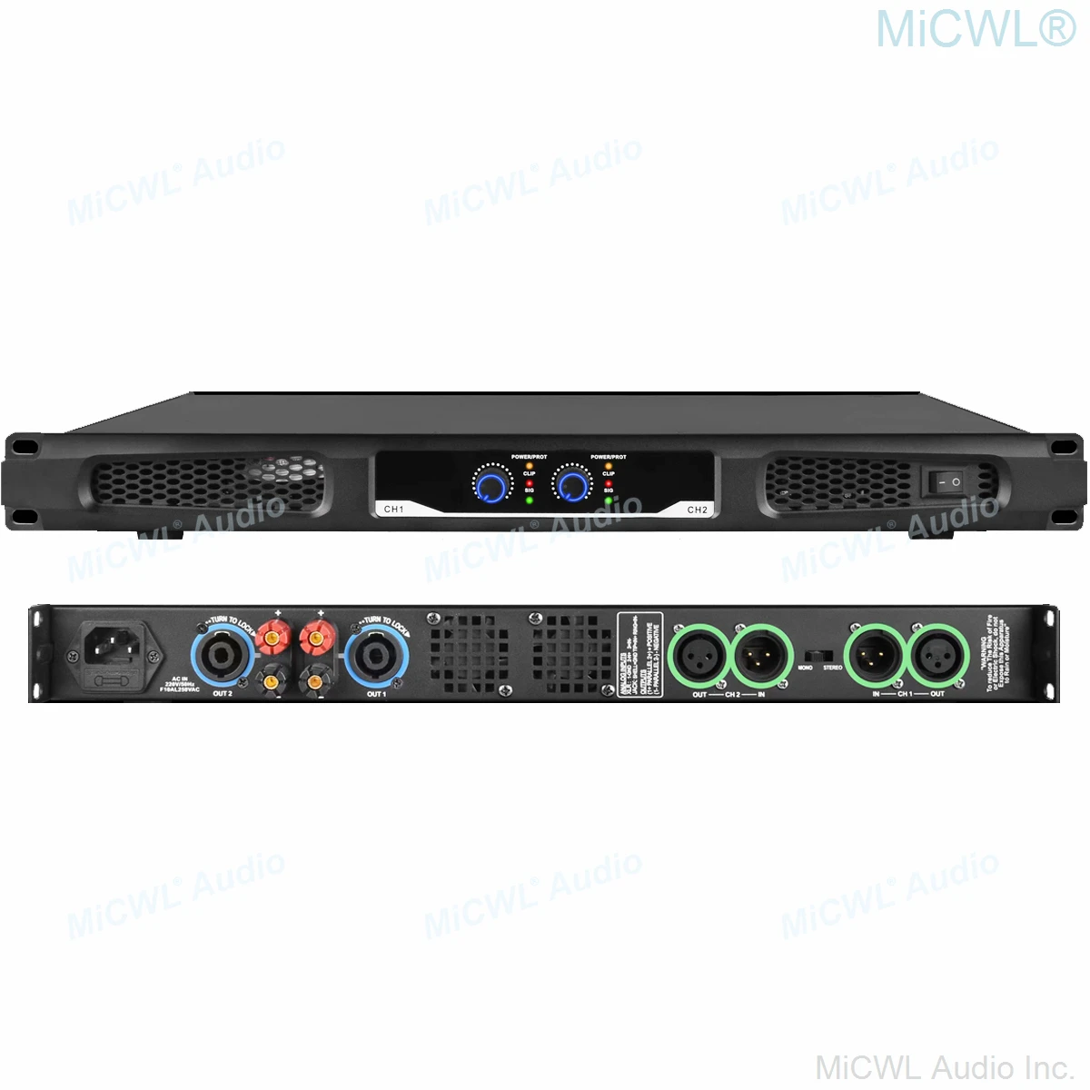 Pro Slim 1U Light Weight 2600W 2 Channel Digital Power Amplifier Class D 2000 Watt Stage Karaoke DJ Sound - Detail 1