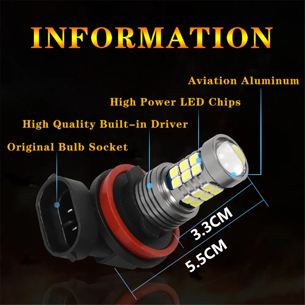 LED-Nebelscheinwerfer Auto-Glühbirnen Zubehör H8 H11 H9 H16 Für AUDI Q5 8R 2008 - 2017 2009 2010 2011 2012 2013 2014 2015 2016 – Detail 6