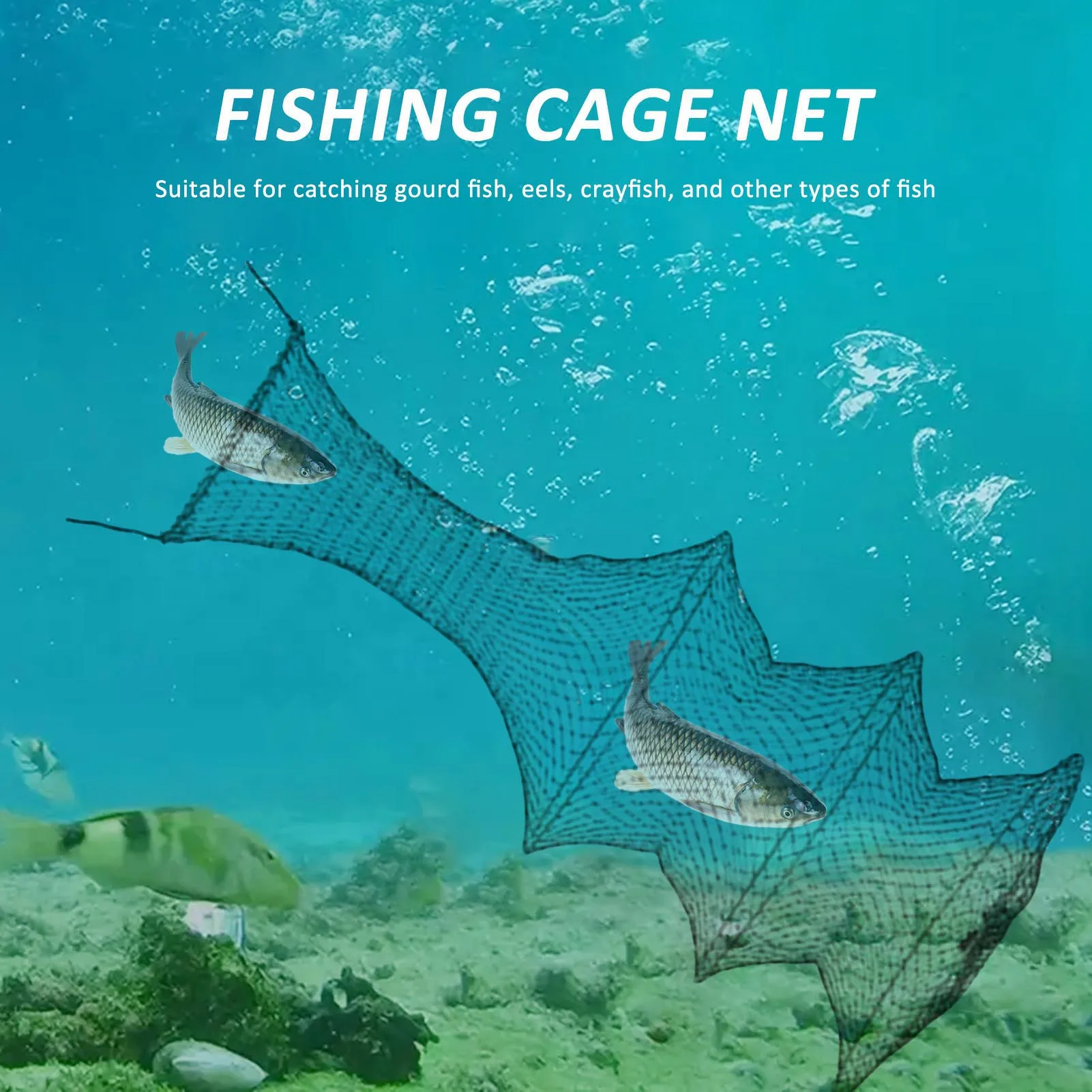 

Folding Fishing Live Bait Bag Durable Thick Rubber Mesh Collapsible Design For Outdoor Fishing