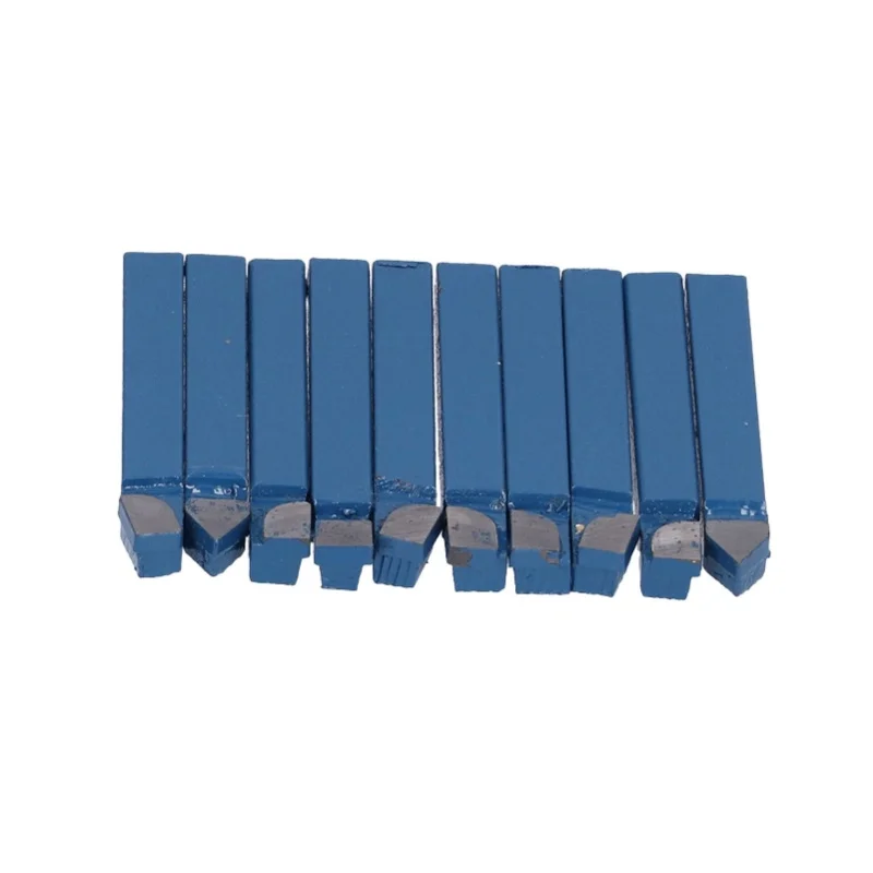D5 10Pcs Lathe Turning Tools 1/4inch Cemented Carbide High Hardness Accuracy Metal Cutting Tools Set Woodworking Lathe CNC Knife
