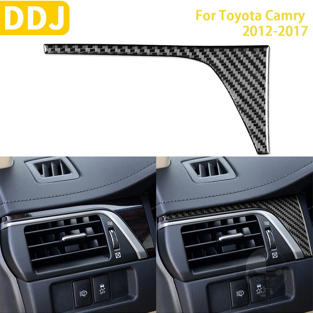 For Toyota Camry 2012-2017 Asian Edition Car Accessories Carbon Fiber Interior Main Driving air Outlet Stickers