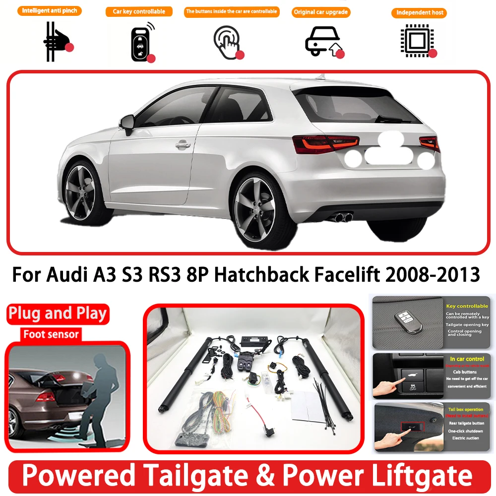 for Audi A3 S3 RS3 8P Hatchback Facelift 2008-2013 Plug and Play Auto Powered Tailgate Power Liftgate Rear Trunk Opener System