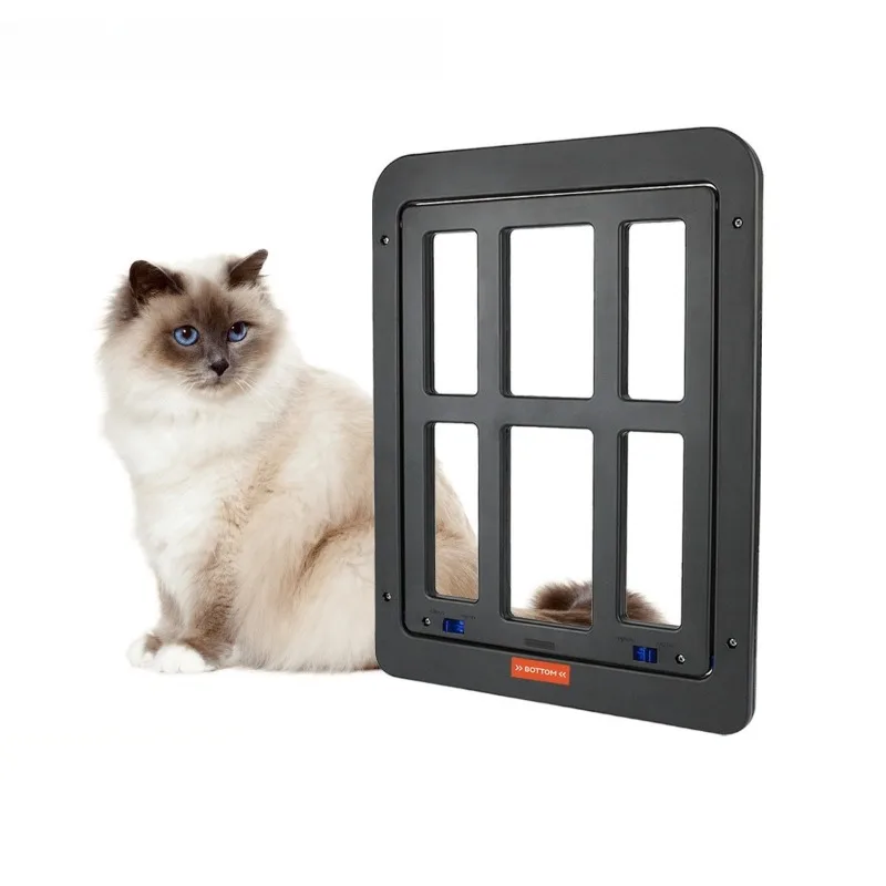 

Pet Supplies New Style Screen Door Cat Door Hole Dog Door Free Entry and Exit Plaid Pet Door Cat