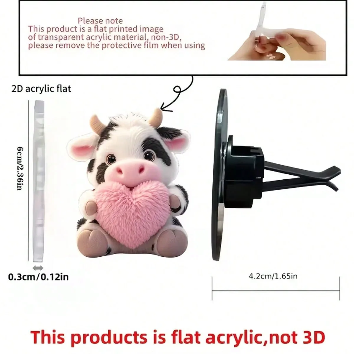 Car Air Conditioning Outlet Clip Cute Cow Hug love car Air Conditioning Outlet Clip Decoration 'Car Fragrance Diffuser'