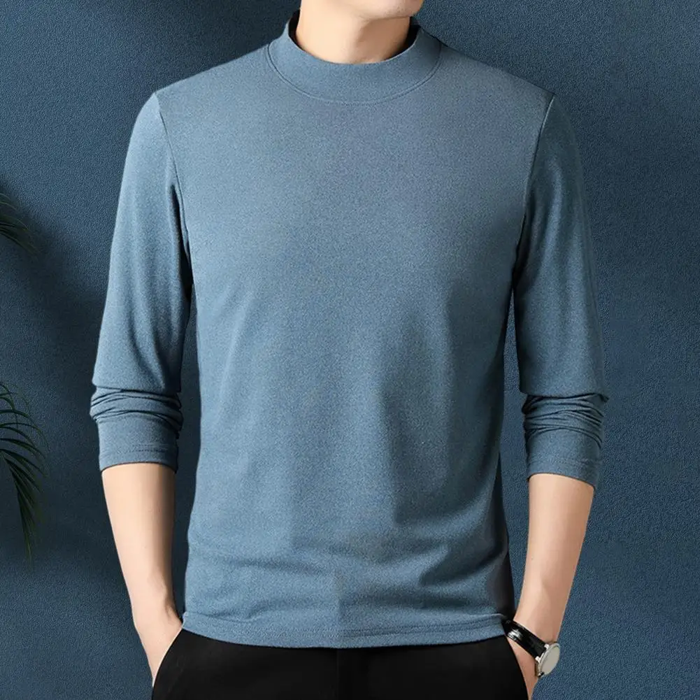 Men Tops Basic Turtleneck Slim Sweater Stylish Breathable Keep Warm Long-sleeve Elegant Top