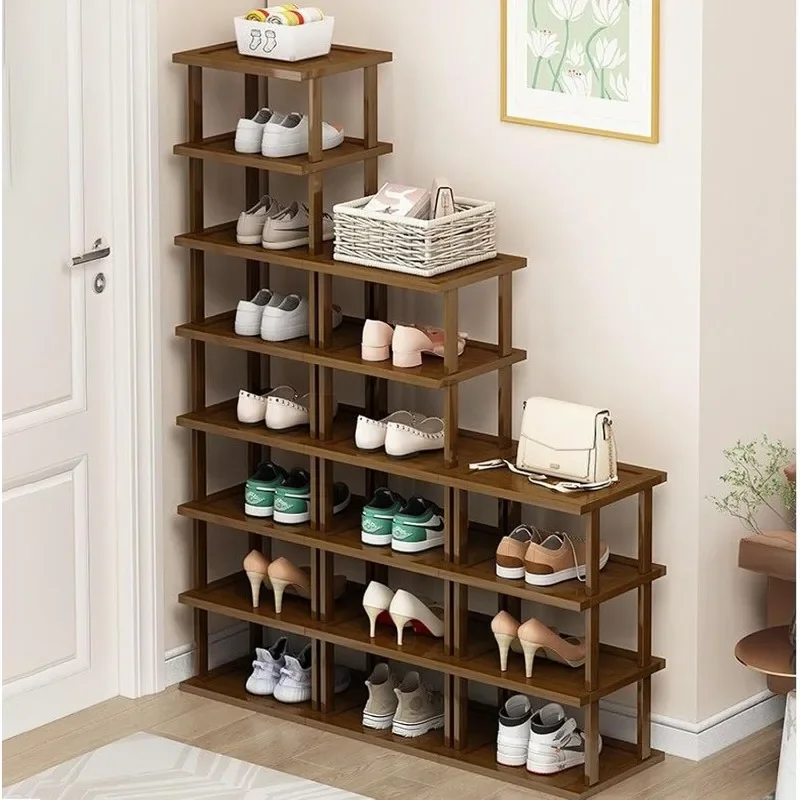 

Vertical Shoe Rack-Tall Narrow Shoe Rack Organizer for Small Spaces,Bamboo Shoen Shelf for Entryway