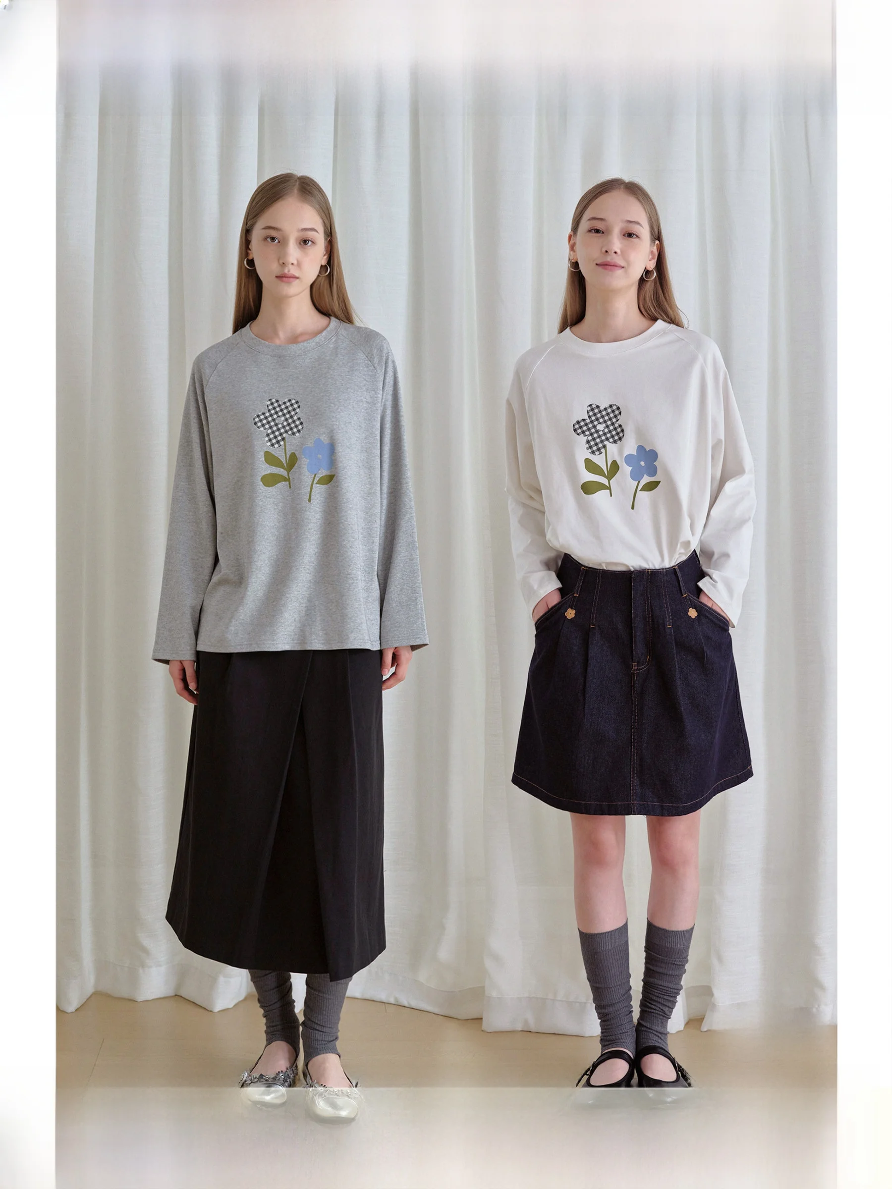 

ForPoem Original Design 00% Cotton Long Sve T-irt oulder Print Base Layer Top Floral Print Commute Sle Loose Fit