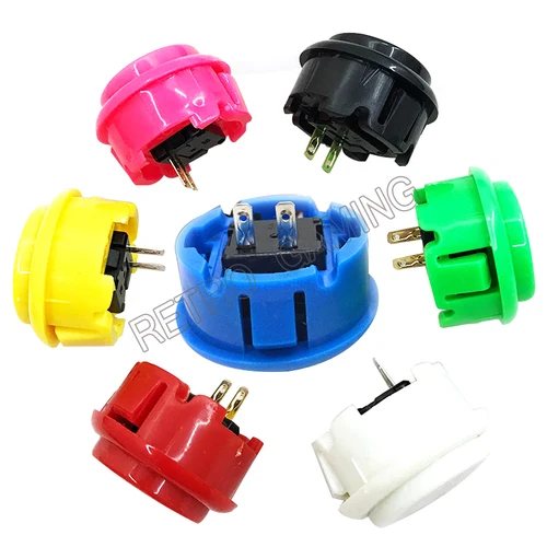 1 uds/10 Uds. Botón pulsador de 30mm botón Arcade Retro clásico videojuego operado en 7 colores para gabinete Arcade