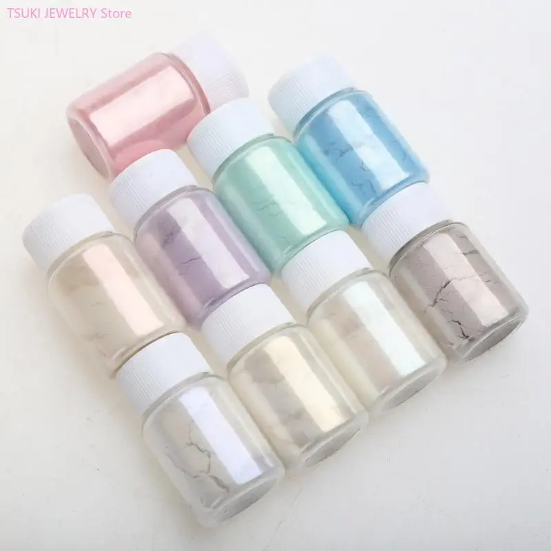 

9 Colors Mica Powder Pigment Pure Pearl Epoxy Resin For Lip Gloss Nail Art Resin DIY UV Crystal Epoxy Filling