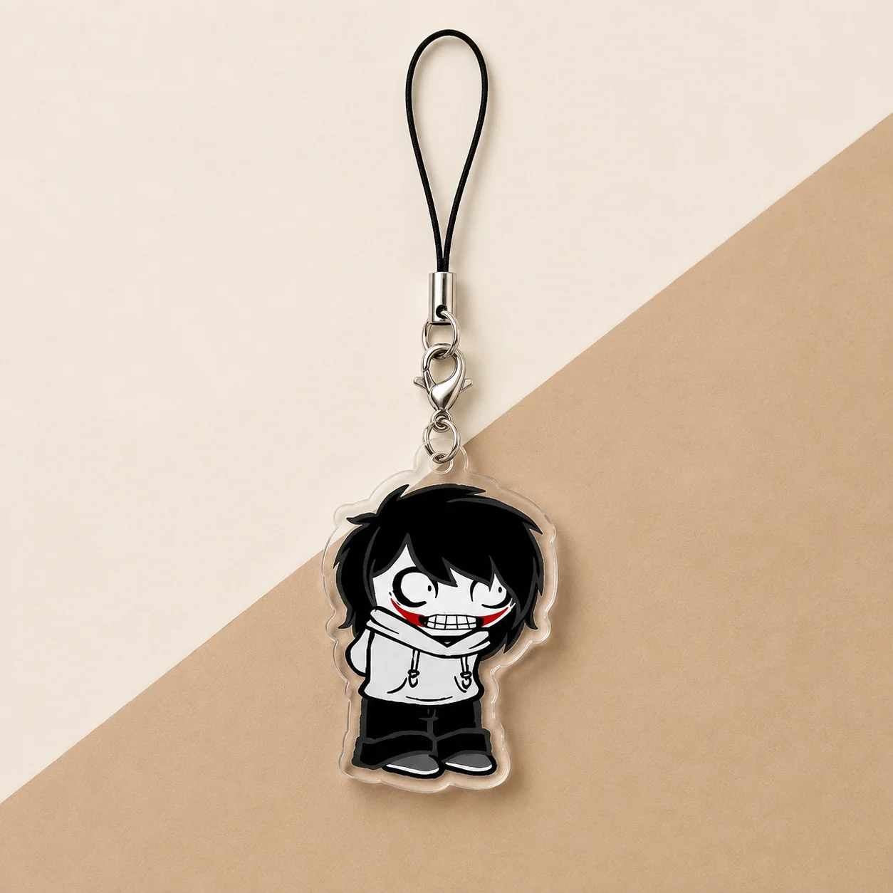 Horror Characters Mobile Phone Charms Acrylic Keychains Chibi  Jeff Jane Ticci Toby Sally Williams Alex Hoodie Small Pendant