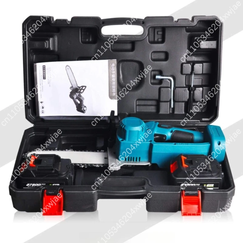 Portable Lithium Electric Chainsaw Cordless, 16 Inch Wood Cutting Tool with Safety Lock Design