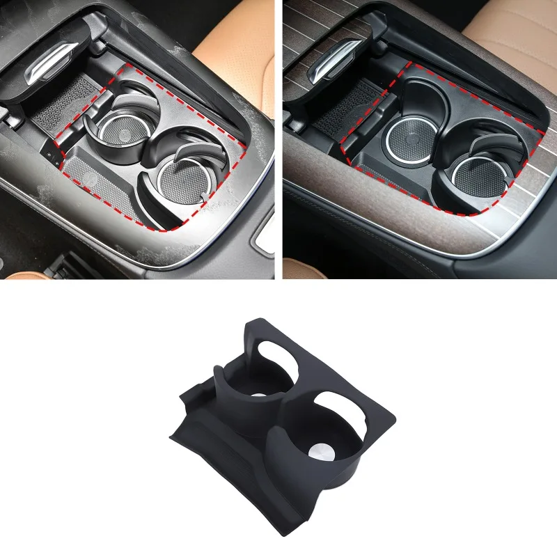 For Mercedes Benz E Class W214 2024-2026 Car Central Console Water Cup Holder Silicone Waterproof Protective Pad Cover Trim