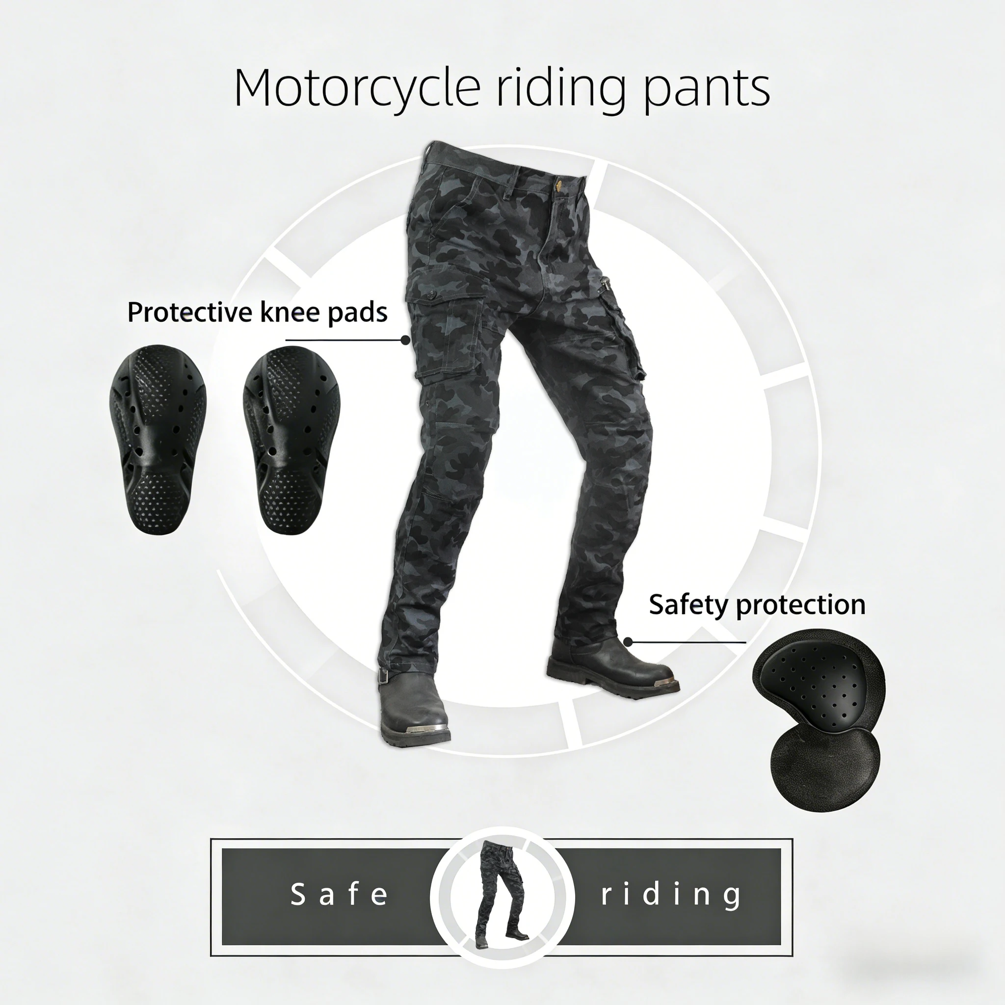 

Мотоциклетные брюки, камуфляжные джинсы для мотокросса, эластичные гоночные брюки для мужчин, уличное снаряжение для верховой езды, защитное снаряжение