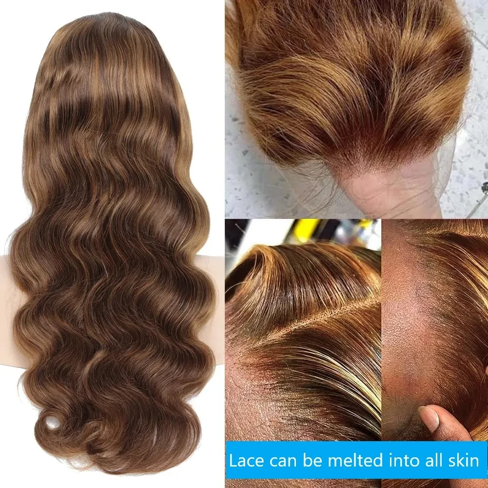 Smilegirl Colored Highlight Wigs Human Hair 13x4 13x6 Hd Lace Frontal Wig Brazilian 100% Human Hair P4/27 Blonde Ombre Body Wave Wigs