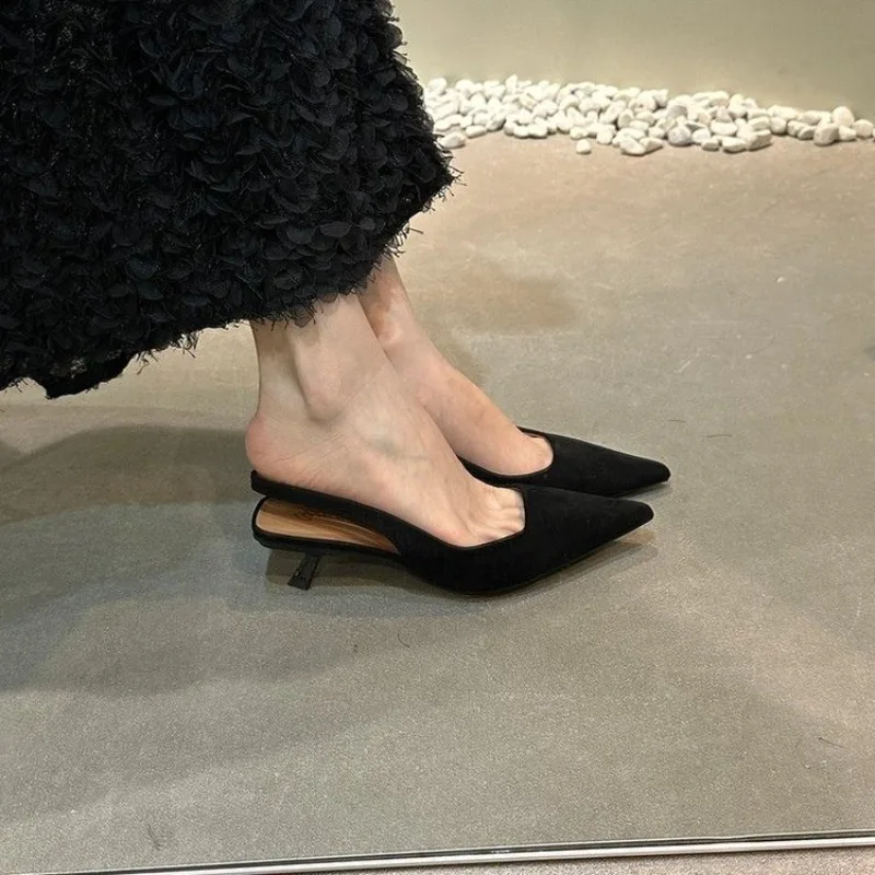 New Fashion Women Sandals Party Pumps Thin High Heels Elastic Band Black White Beige Rose Summer Dress Shoes Woman Ladie Pumps