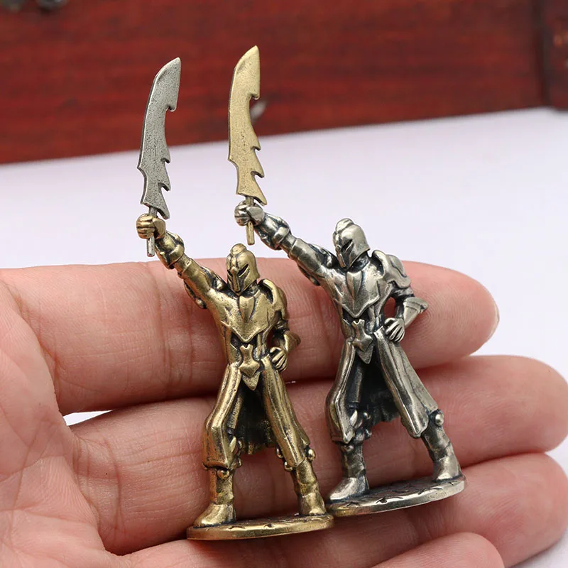  Dual Color Ancient Spartan Rome Warriors Figurines Miniature Vintage Brass Soldiers Model Small Statue Desktop Ornament Craft