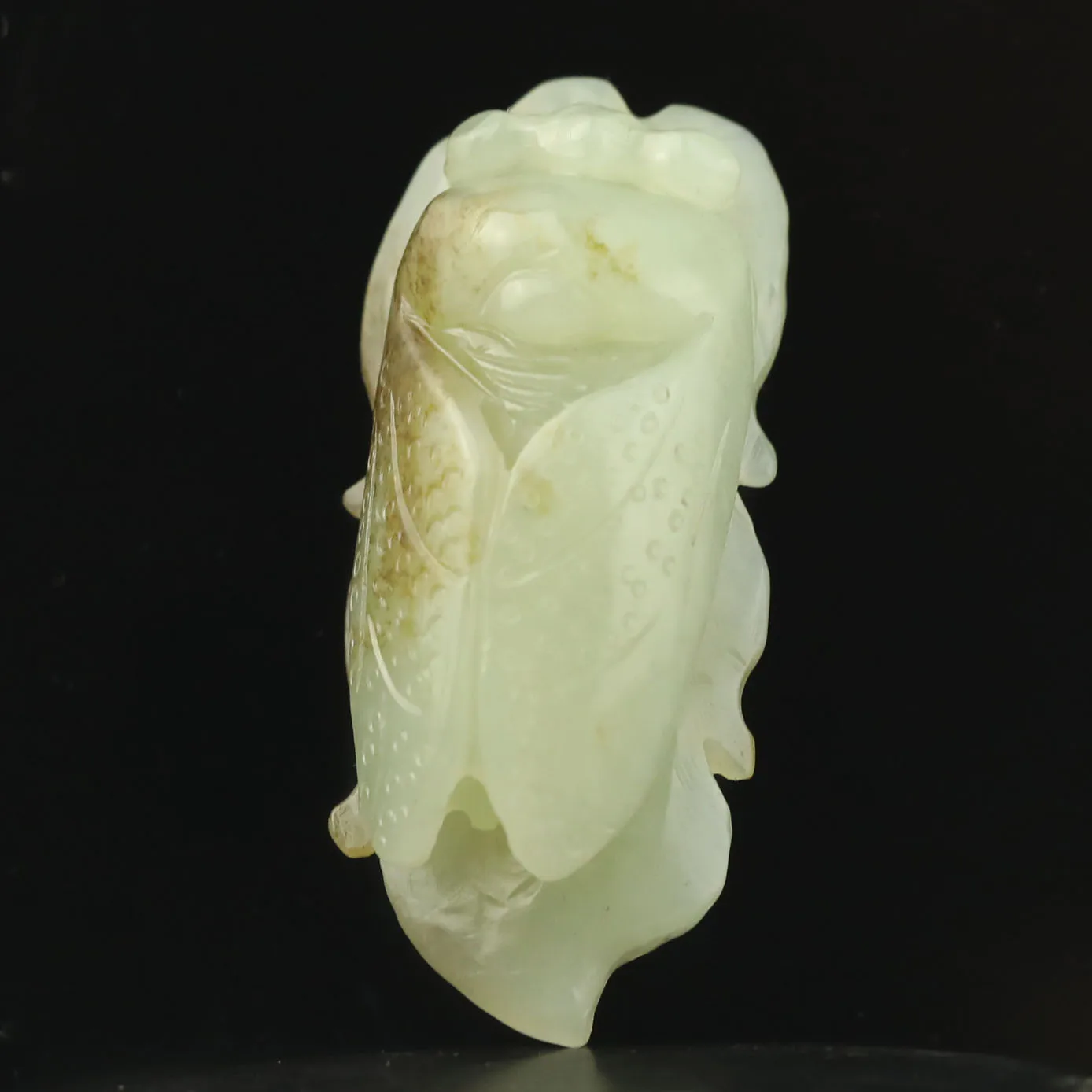 

Китай натуральный нефрит Хэтянь ручная резная статуя цикады кулон подарочное ожерелье r