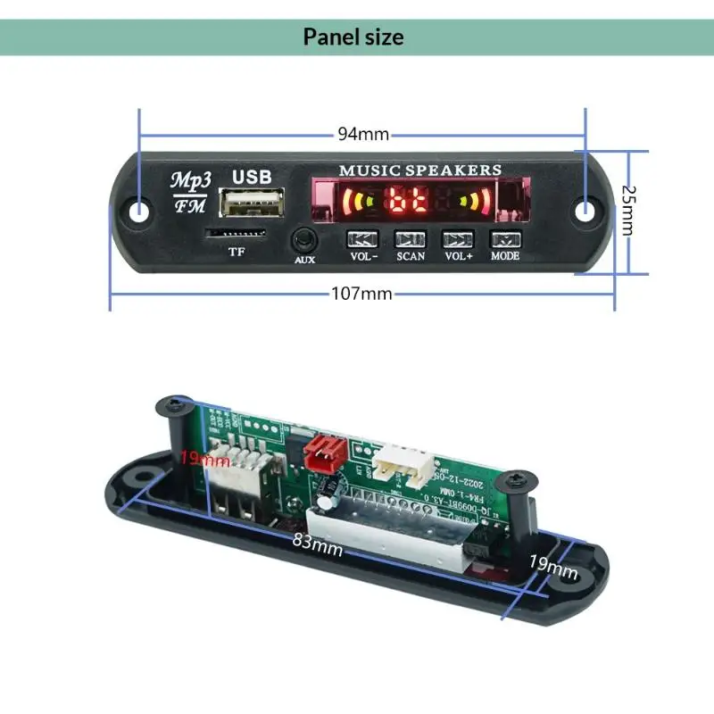 Amplifier Bluetooth MP3 Decoder Board Wireless Car Audio Moudle MP3 Player Handsfree USB TF FM Radio Music Speaker