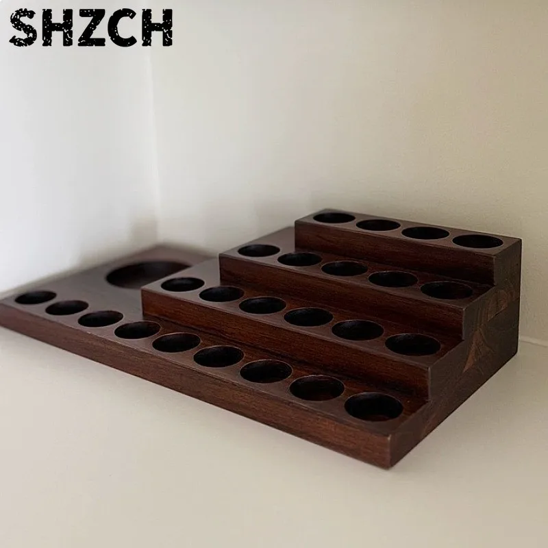 Modern Solid Wood Essential Oil Storage Box Large Capacity Aromatherapy Perfume Display Organizer