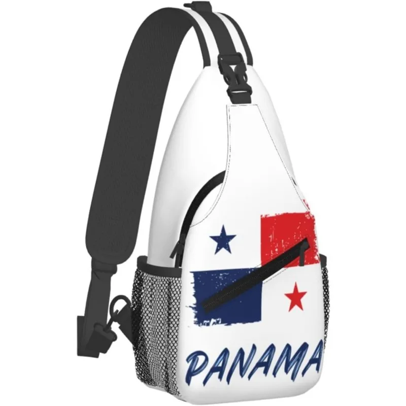 Panama Flag Sports Chest Bag Crossbody Bag Stylish And Durable Casual Multifunctional Chest Bag Perfect for Outdoor Activities