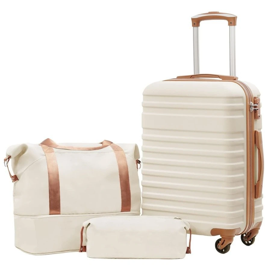 

Набор из 3 предметов: легкий мягкий чемодан на колесах для ручной клади, белый, DB TB 20