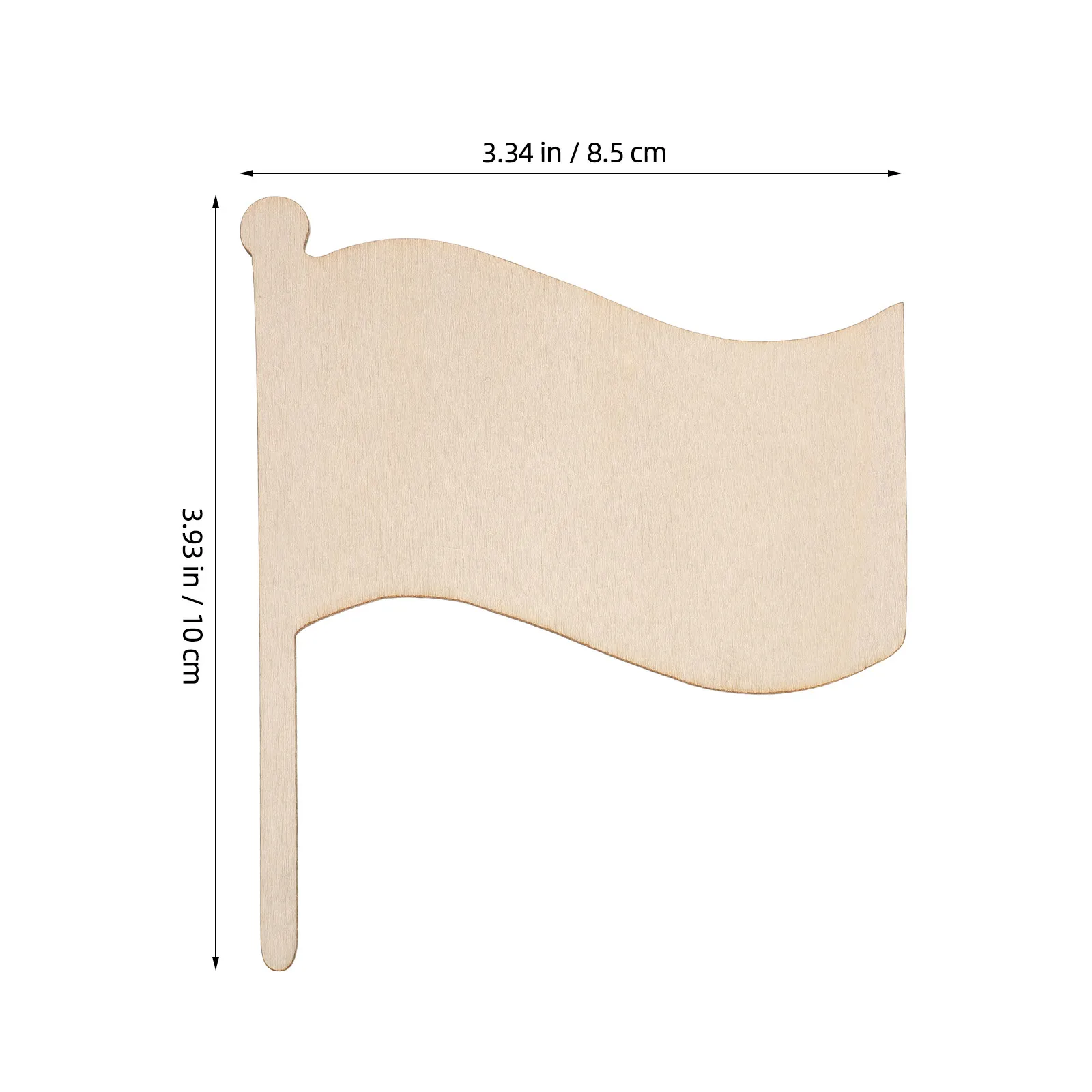 20Pcs Unfinished Wooden Flag Shapes 4 Inch Independence Day DIY Wood Flag Craft Cutouts Kids Painting Decor for Home Party