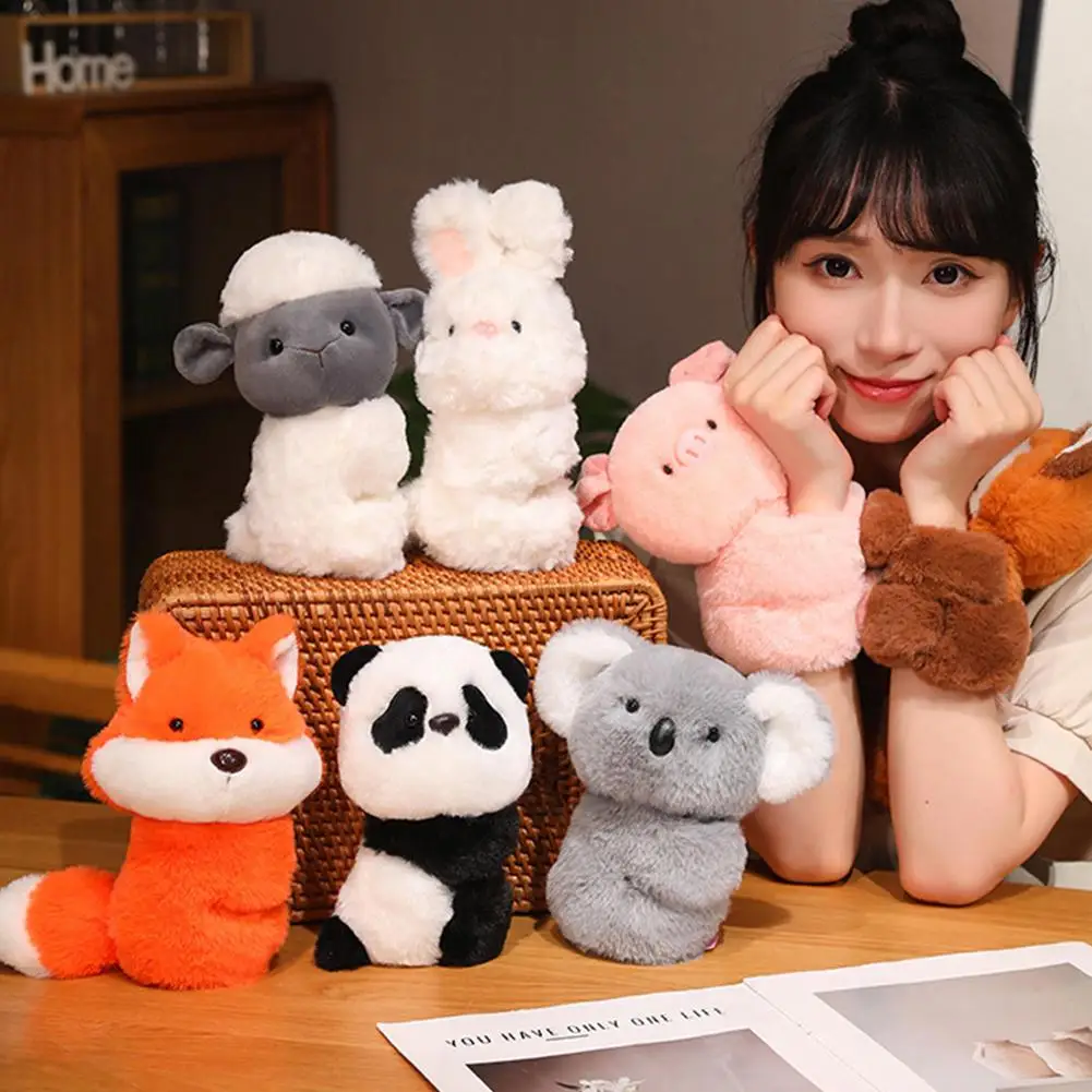 Animaux en peluche enveloppés autour du bras pour enfants, jouet créatif, raton laveur, renard, koala, poudre, over, lapin, cercle, beurre, cadeaux