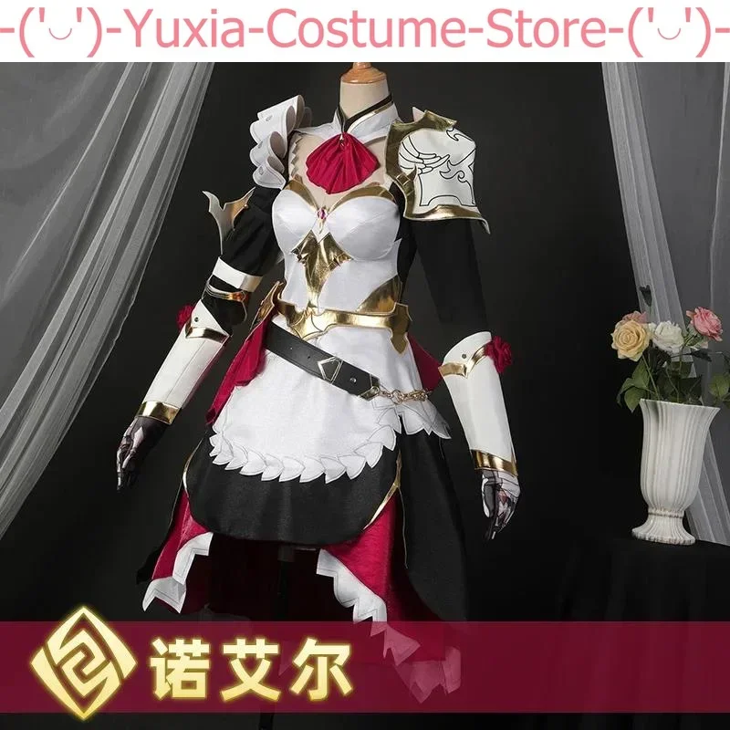 Anime Genshin Impact Noelle Knights Game Suit Maid Dress Lovely Uniform Cosplay Costume Halloween Party Outfit Women