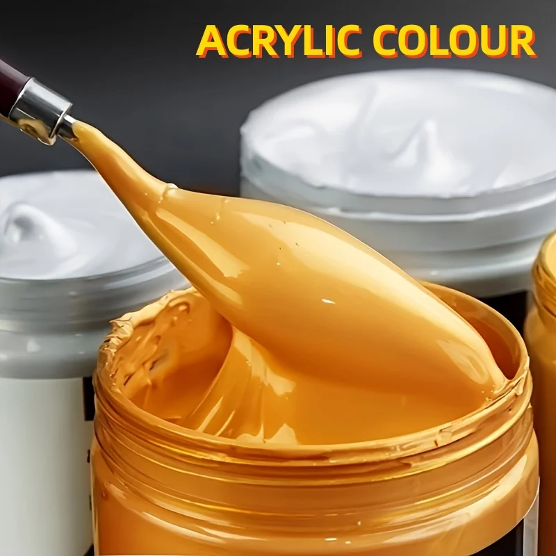50ml, Golden, Silvery Acrylic Paint, Waterproof, Rich Pigment, Non Fading, Non-Toxic Acrylic Paint