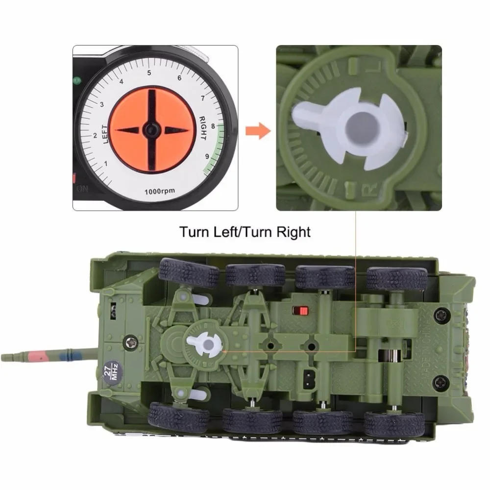 Mini Tanque RC Militar para Crianças, Veículo Rotativo, Carregamento Sem Fio, Tanques Elétricos, Simulação Presentes, Brinquedos, 8012, 40MHz