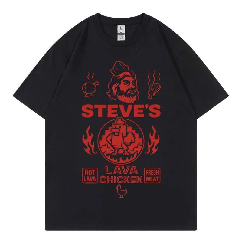 

Steve's Lava Chicken Print T Shirt Men Women Clothing Fashion Y2k Oversized T-shirt Harajuku Game Cartoon Short Sleeve T-shirts