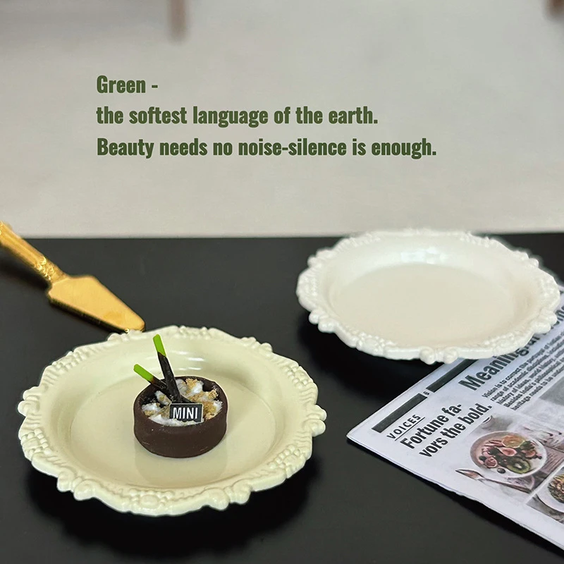 3 قطعة لعبة فتاة دمية مصغرة المعجنات لوحة صغيرة الرجعية نحت صينية القرص اللعب المطبخ الغذاء ل إكسسوارات دمي