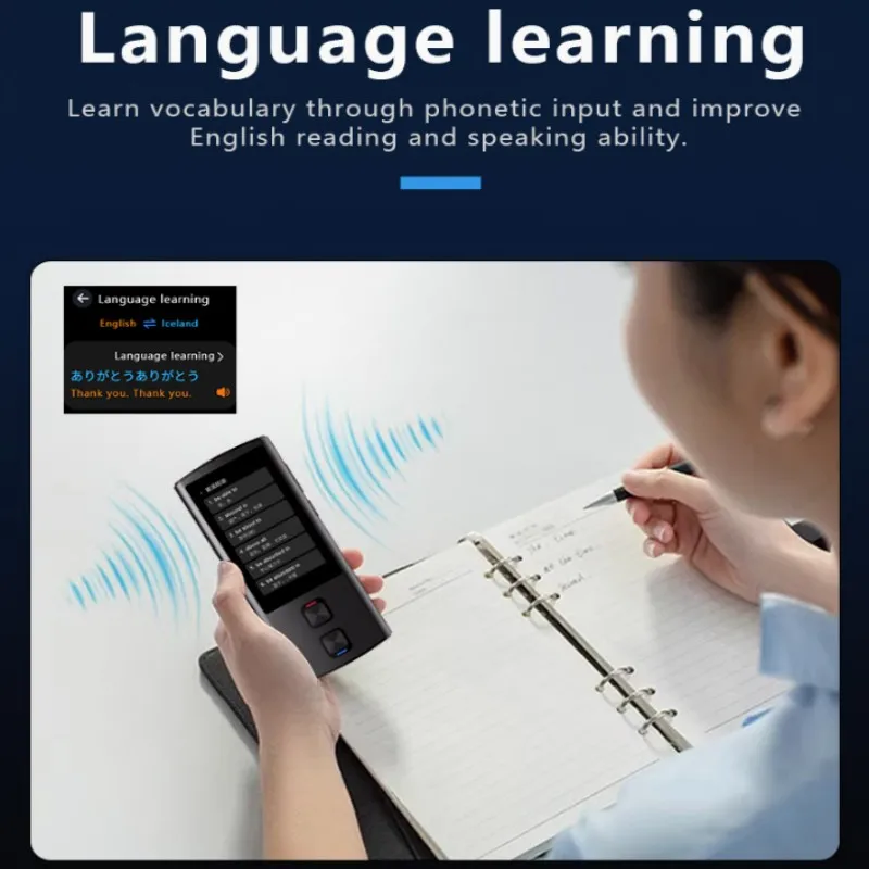 T17 Smart Translator Support Voice Recording & Photo Translate WIFI ChatGPT Online/Offline Translation 138 Multi-language 2-way