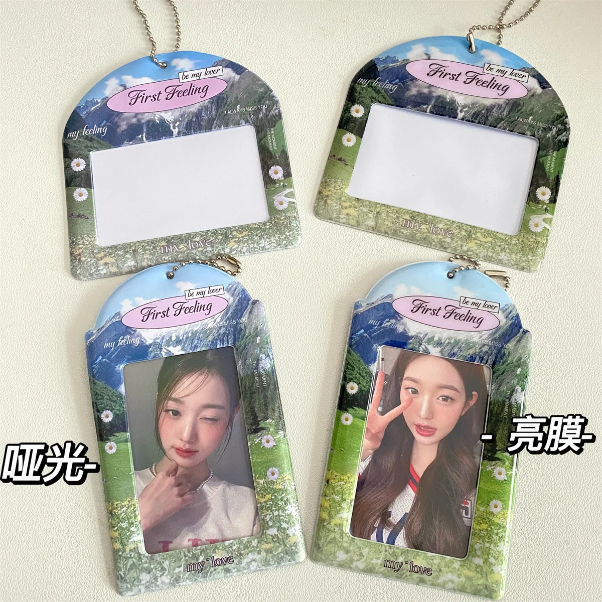 Ins Scenery Series 3inch Card Holder Kpop Photocard Holder Photo Card Holder Bag Pendant School Stationery