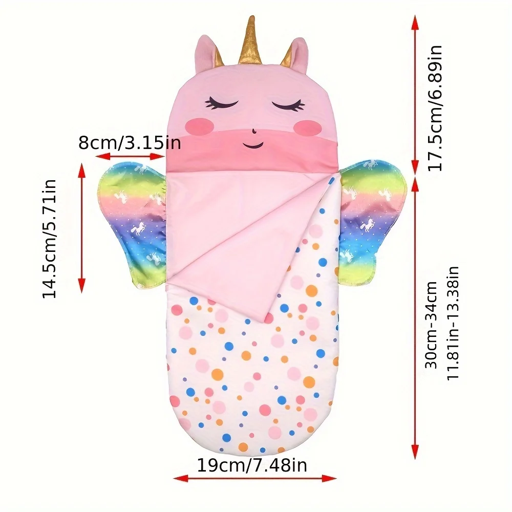 Suitable for 17-18 inch doll colored sleeping bag+eye mask set, suitable for 18 inch doll girls' birthday gifts