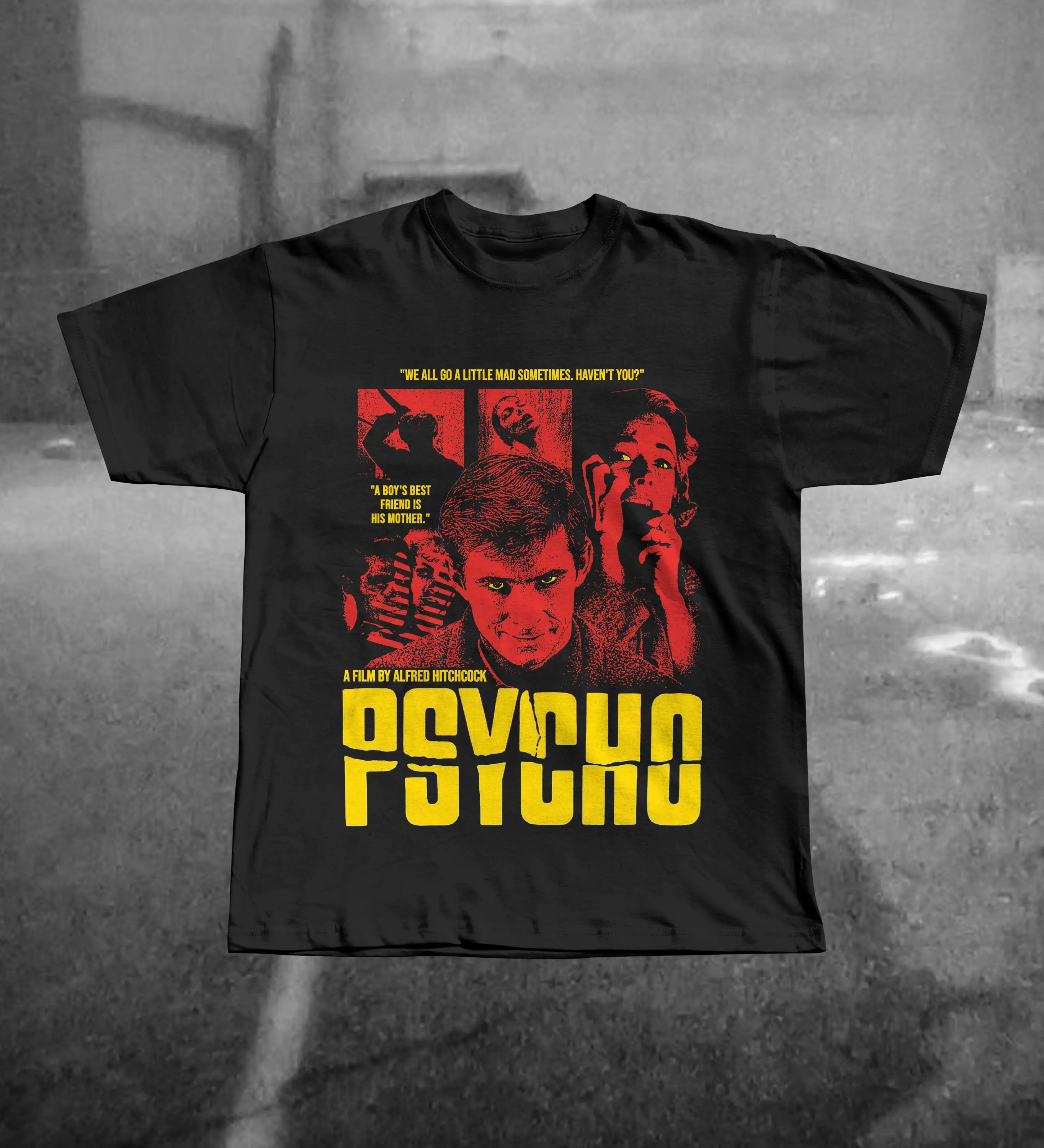 Psycho Movie Alfred Hitchcock Classic Film Graphic T-Shirt Cotton Men Women Streetwear Tee